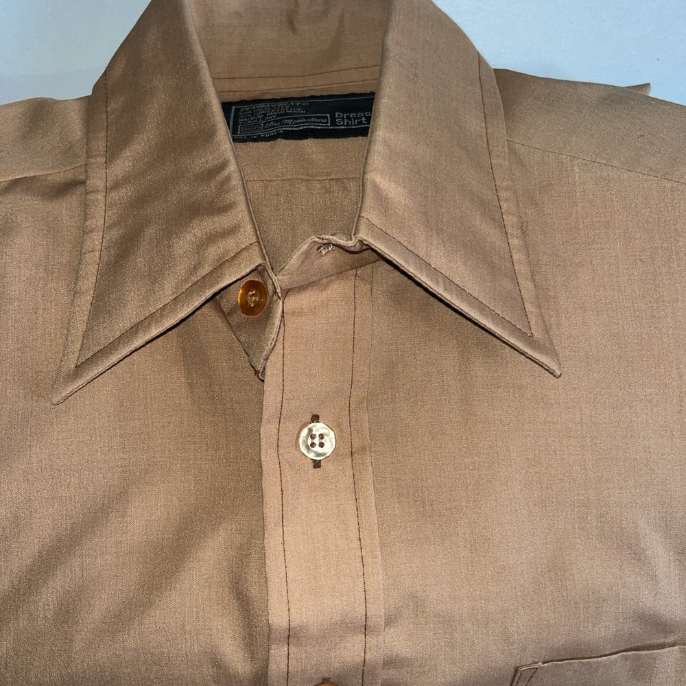 Vintage Sears Men  Shirt Perma Prest L/S 16-33 Brownish‎ Orangish 😊